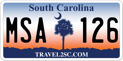 SC license plate MSA126