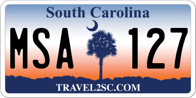 SC license plate MSA127