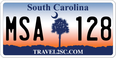 SC license plate MSA128