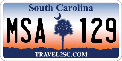SC license plate MSA129