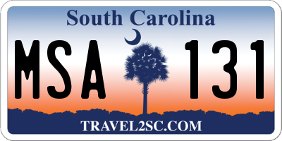 SC license plate MSA131