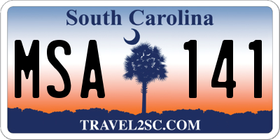 SC license plate MSA141