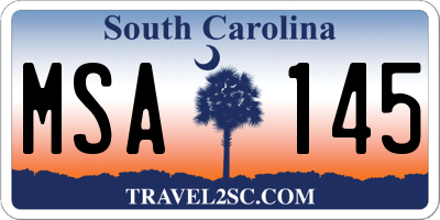 SC license plate MSA145