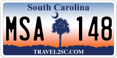 SC license plate MSA148