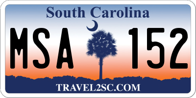 SC license plate MSA152