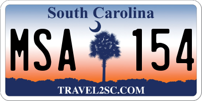 SC license plate MSA154