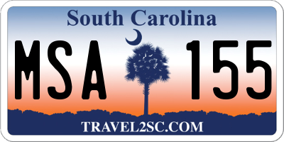 SC license plate MSA155