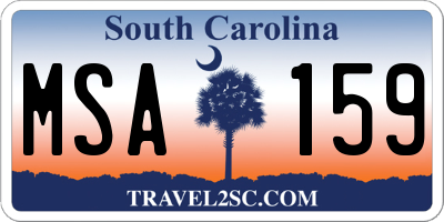 SC license plate MSA159