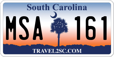 SC license plate MSA161