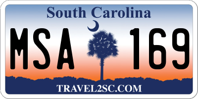 SC license plate MSA169