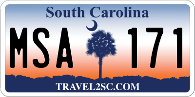 SC license plate MSA171