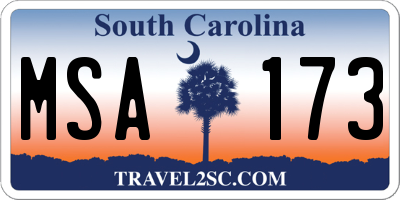 SC license plate MSA173