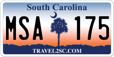 SC license plate MSA175