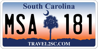 SC license plate MSA181