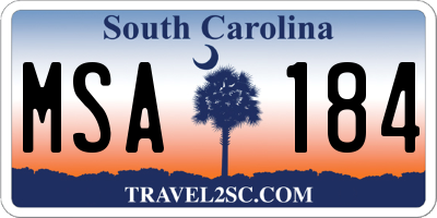 SC license plate MSA184