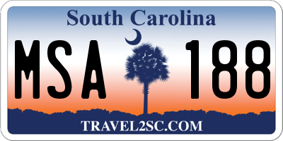 SC license plate MSA188