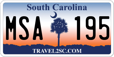 SC license plate MSA195