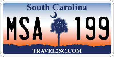 SC license plate MSA199