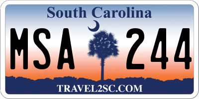 SC license plate MSA244