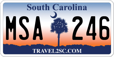 SC license plate MSA246