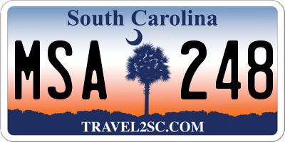SC license plate MSA248