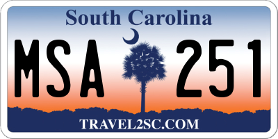 SC license plate MSA251