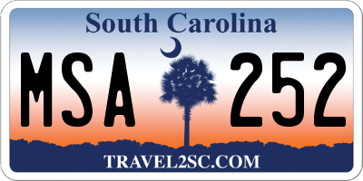 SC license plate MSA252