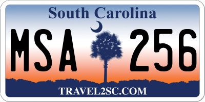 SC license plate MSA256