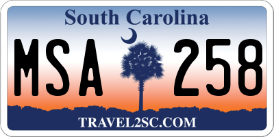 SC license plate MSA258