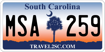 SC license plate MSA259