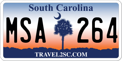 SC license plate MSA264