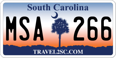 SC license plate MSA266
