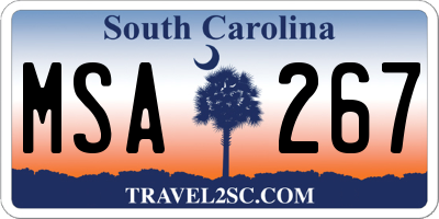 SC license plate MSA267