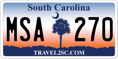 SC license plate MSA270