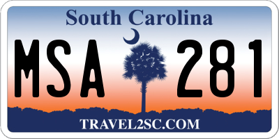SC license plate MSA281