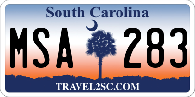 SC license plate MSA283