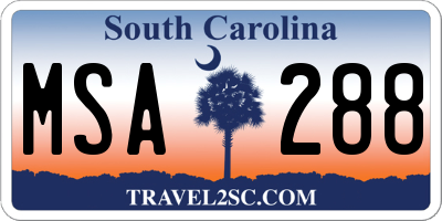 SC license plate MSA288