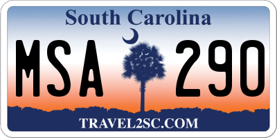 SC license plate MSA290