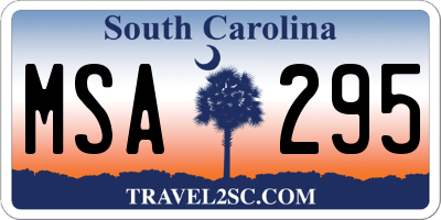 SC license plate MSA295