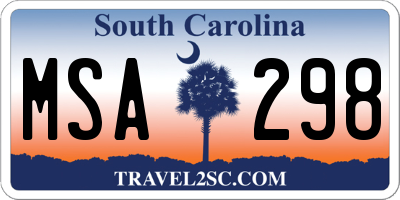 SC license plate MSA298