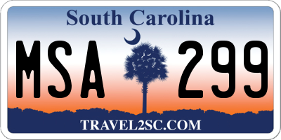 SC license plate MSA299