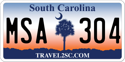 SC license plate MSA304