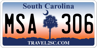 SC license plate MSA306