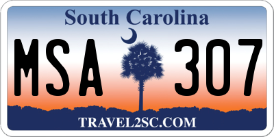 SC license plate MSA307