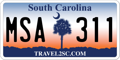 SC license plate MSA311