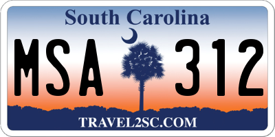 SC license plate MSA312