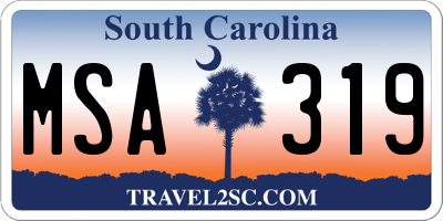 SC license plate MSA319