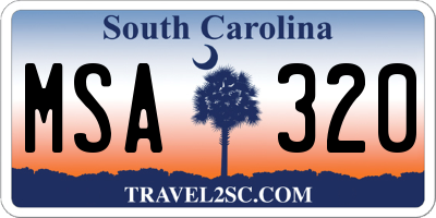 SC license plate MSA320