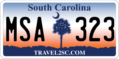 SC license plate MSA323