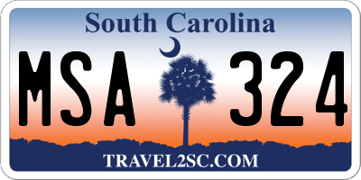 SC license plate MSA324
